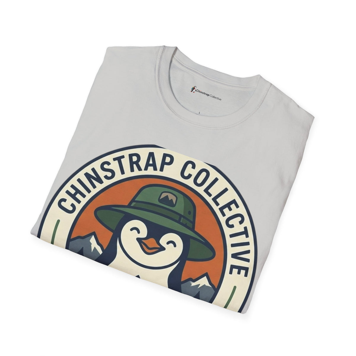 The Penguin Patch T-shirt in Ice Grey, folded