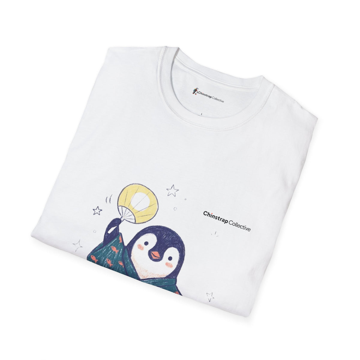 The Penguin in Kimono T-shirt in White, folded