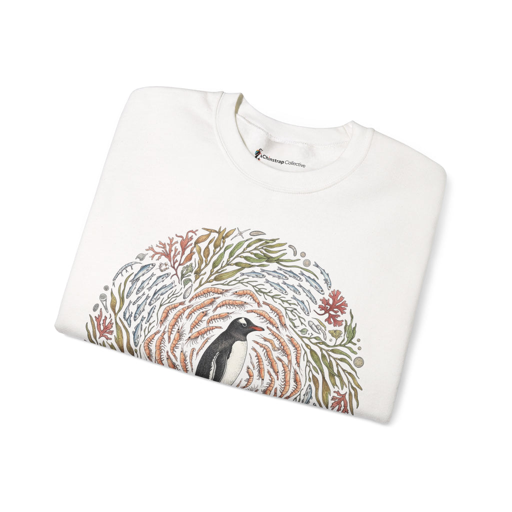 Penguin Wreath Sweatshirt, Ink and Watercolour Style, Cotton Blend