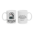 Rocks Since Hatching Mug in White, both sides: the penguin and its true penguin fact