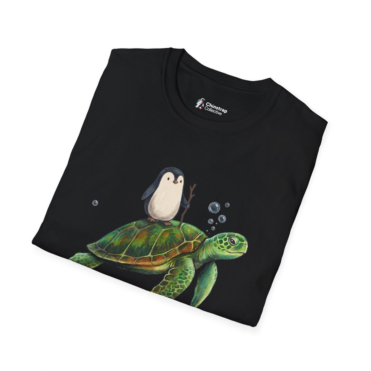 The Turtley Relaxed T-shirt in Black, folded