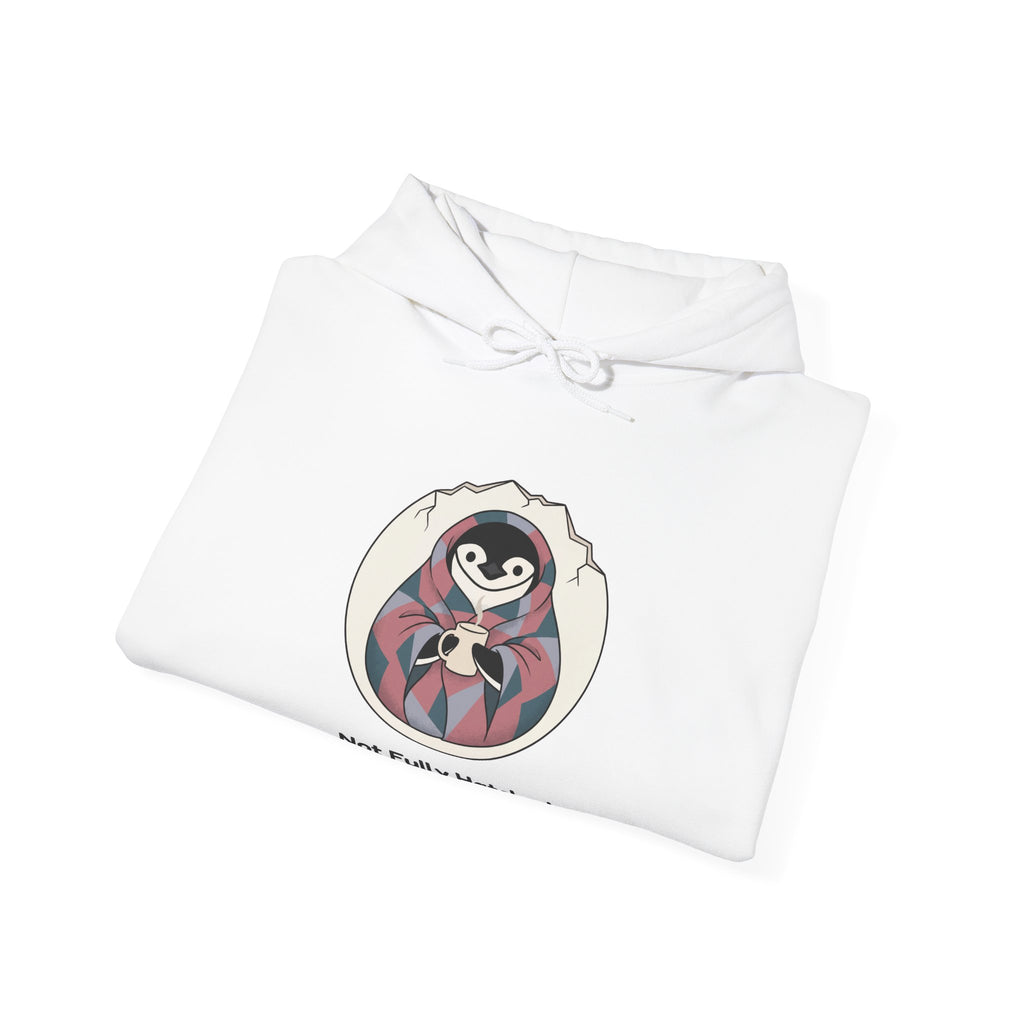 The Not Fully Hatched hoodie in White, folded