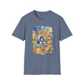 Pumpkin Picking Penguin penguin T-shirt in Heather Indigo