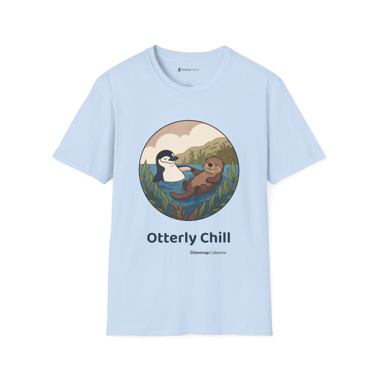 Otterly Chill T-Shirt, Storybook Flat Style, Lightweight Fabric