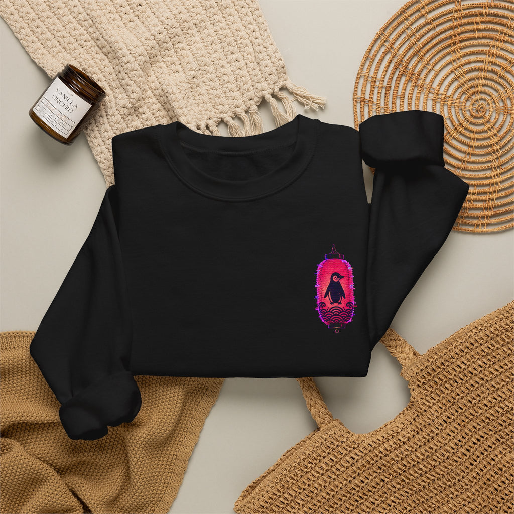 The Neon Sushi Bar sweatshirt in Black, folded