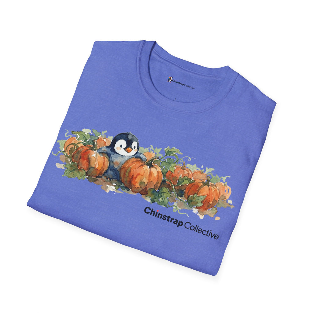 The Penguin Pumpkin Patch T-shirt in Heather Royal, folded
