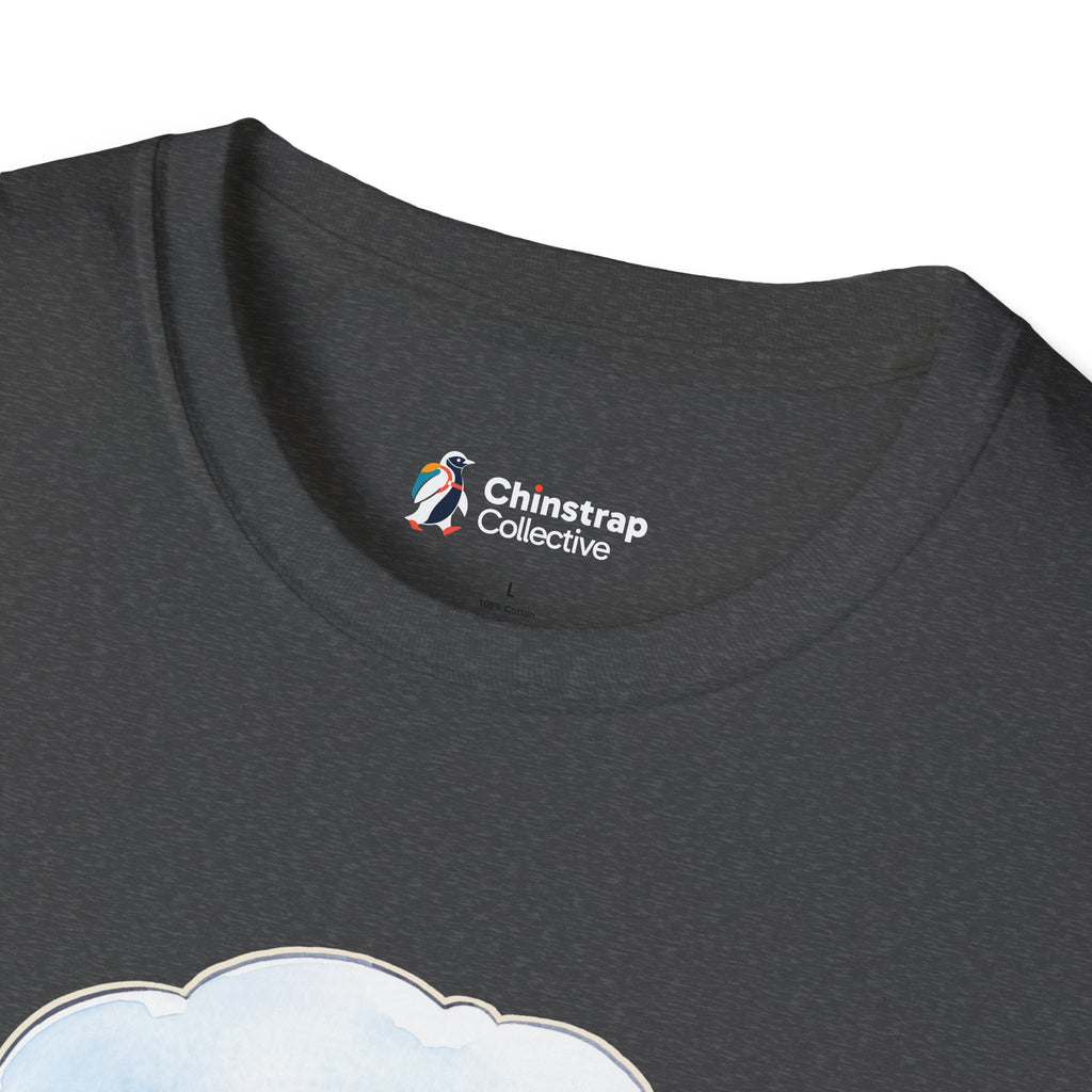 The Chinstrap Collective neck label on the Professional Napper T-shirt in Dark Heather
