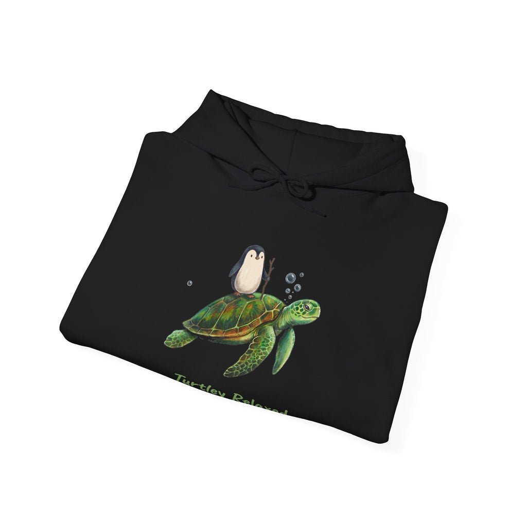 The Turtley Relaxed hoodie in Black, folded