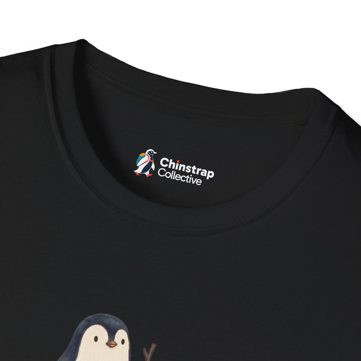 The Chinstrap Collective neck label on the Turtley Relaxed T-shirt in Black