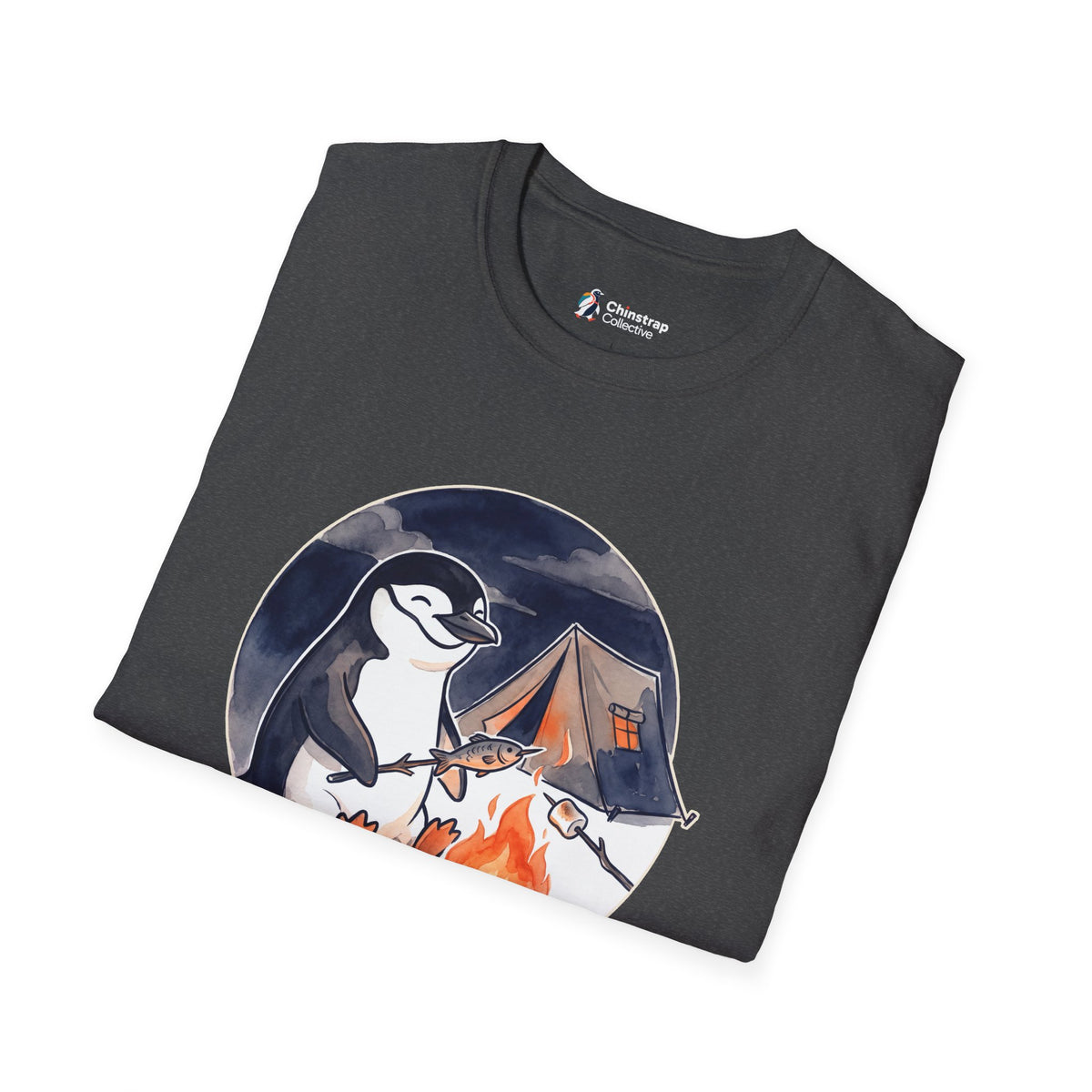 Campfire Fish T-Shirt, Watercolour and Ink Style, Lightweight Fabric