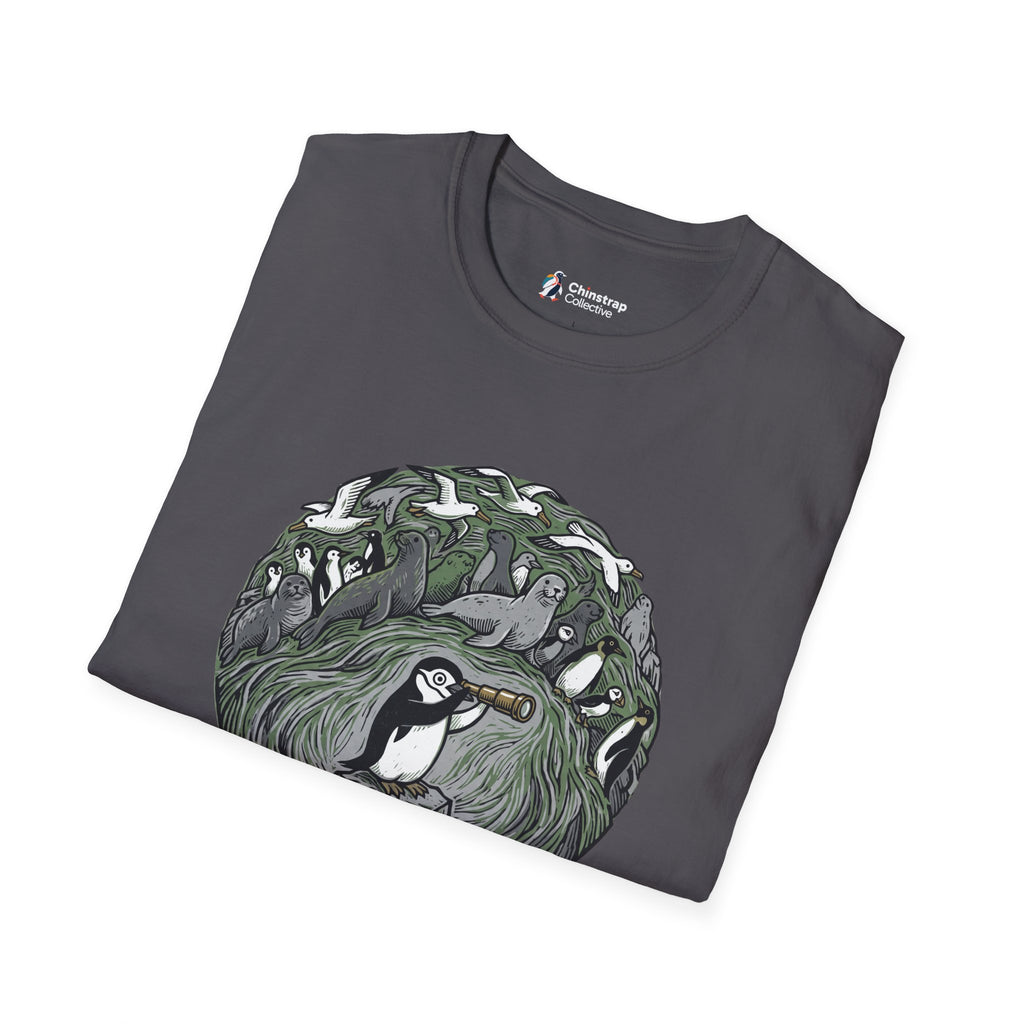 Too Many Neighbours T-Shirt, Field Linocut Style, Lightweight Fabric