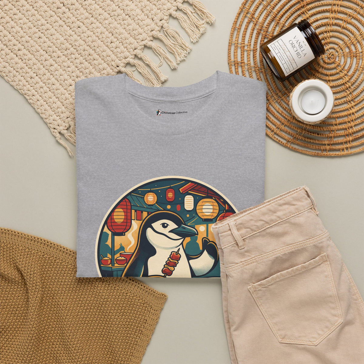 The Night Market Critic T-shirt in Sport Grey, folded