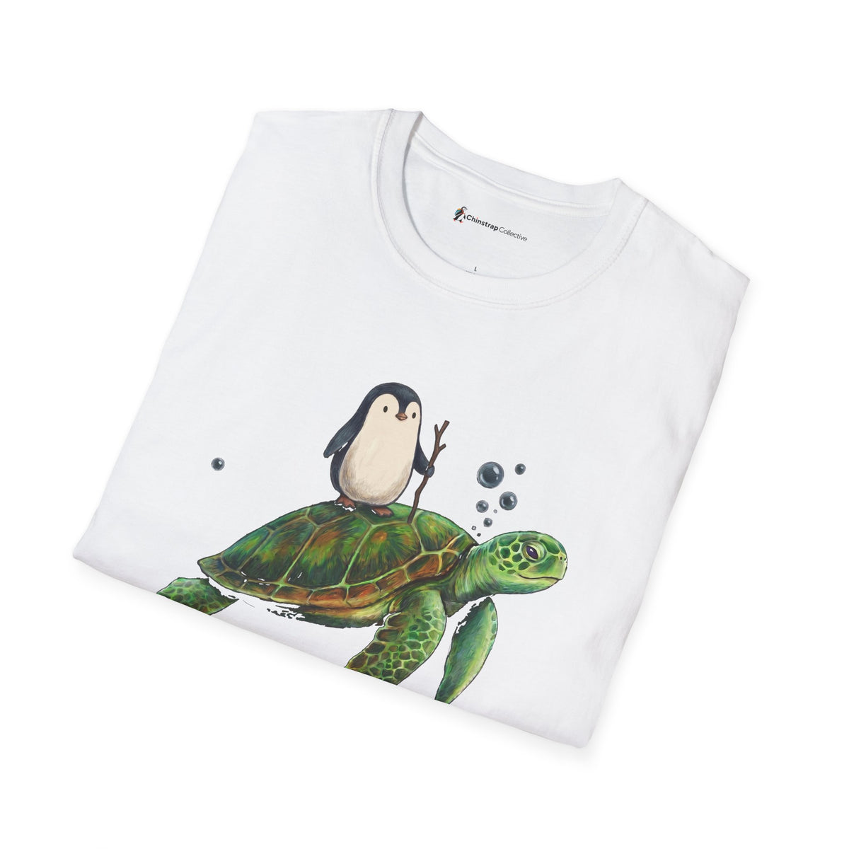 The Turtley Relaxed T-shirt in White, folded