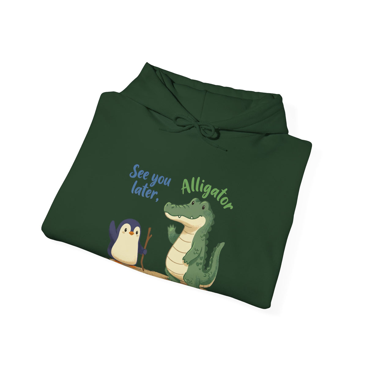 The Later, Gator hoodie in Forest Green, folded