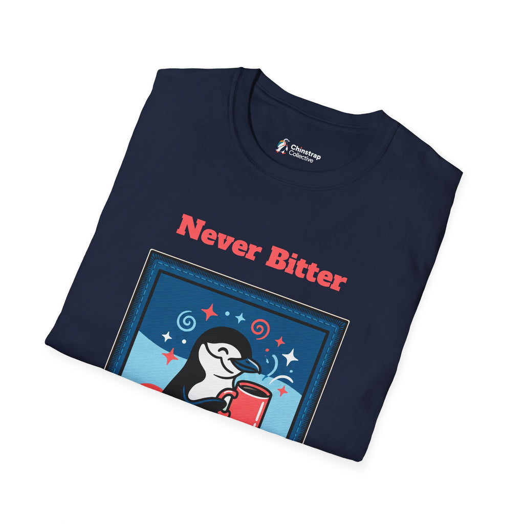 The Never Bitter T-shirt in Navy, folded
