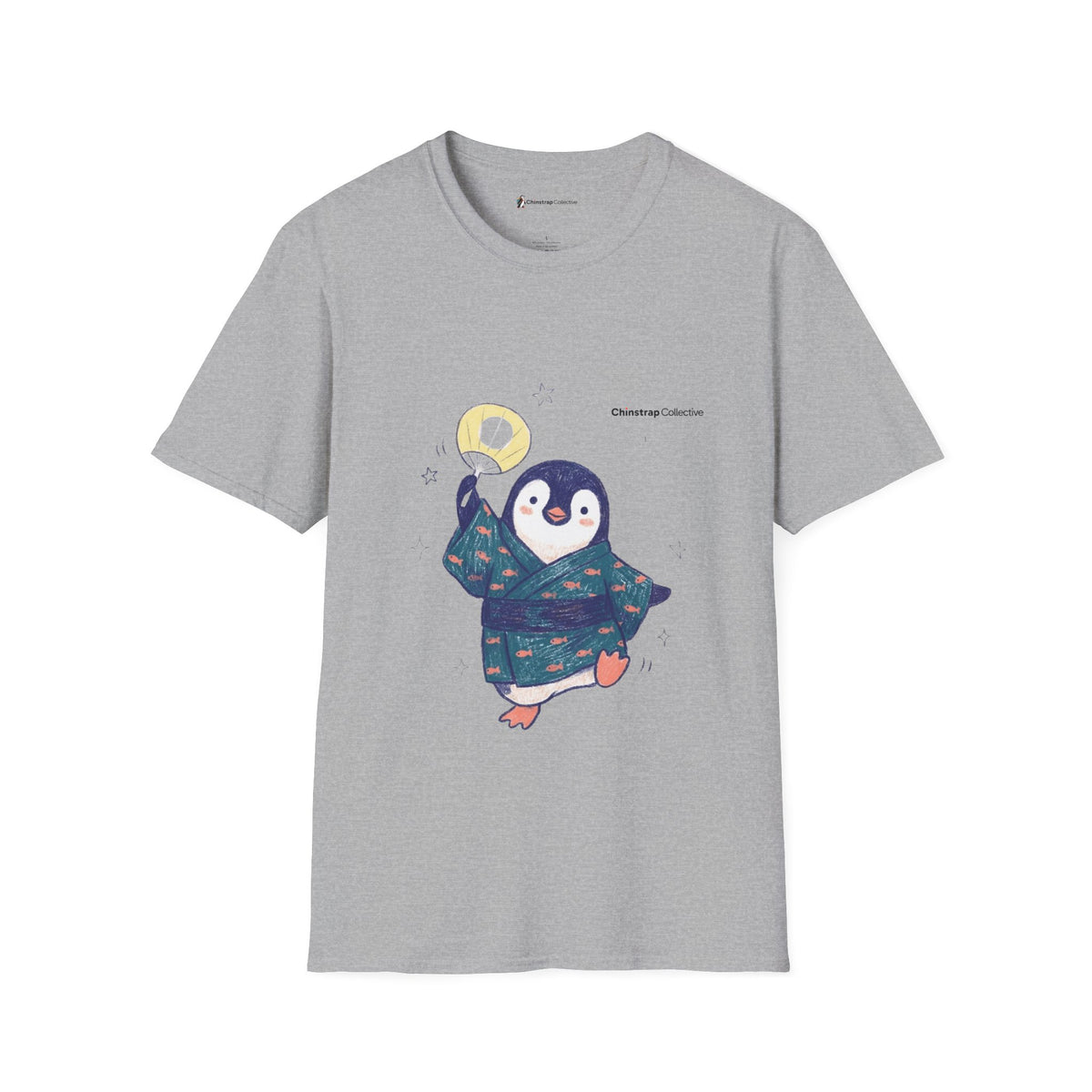 Penguin in Kimono penguin T-shirt in Sport Grey