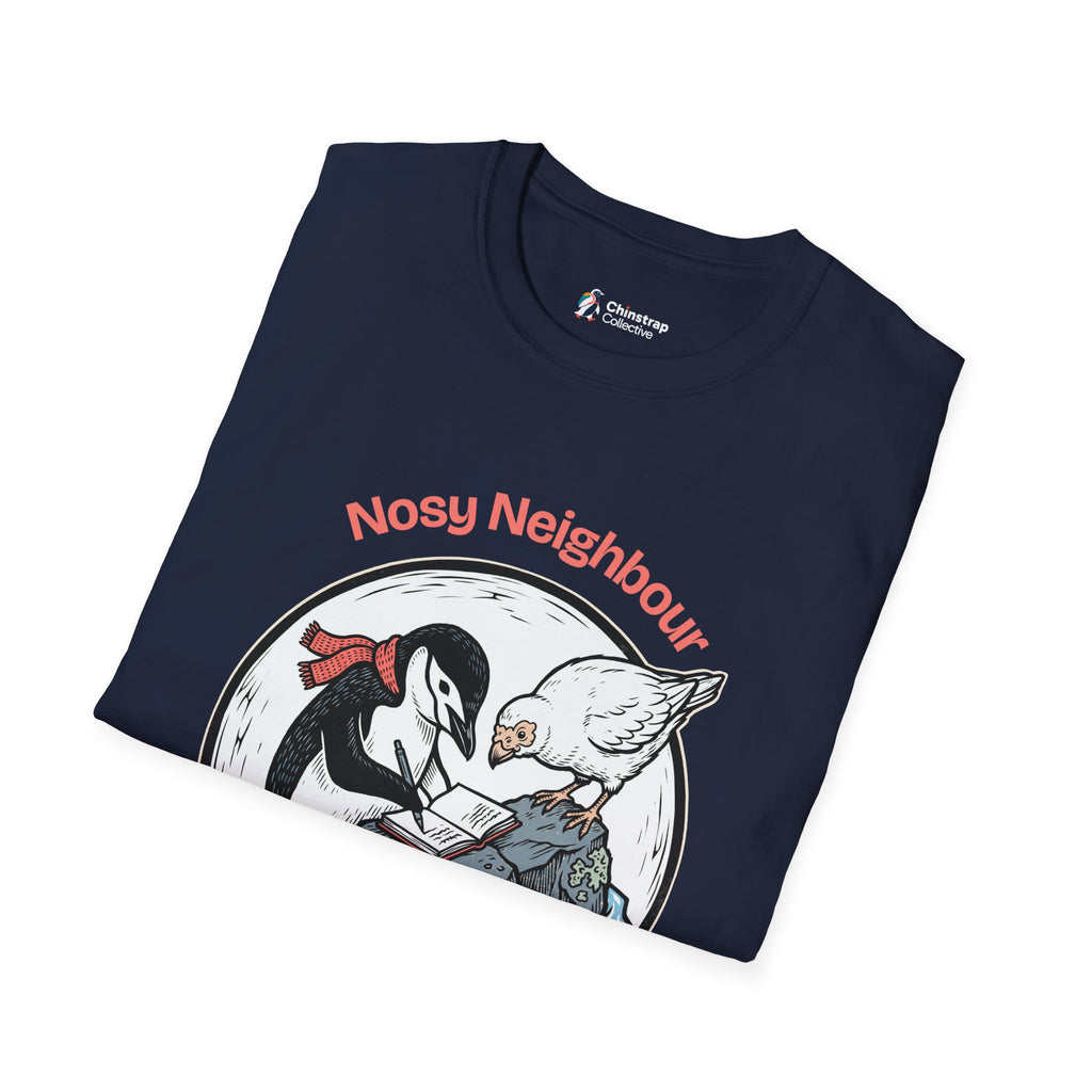 Nosy Neighbour T-Shirt, Field Linocut Style, Lightweight Fabric
