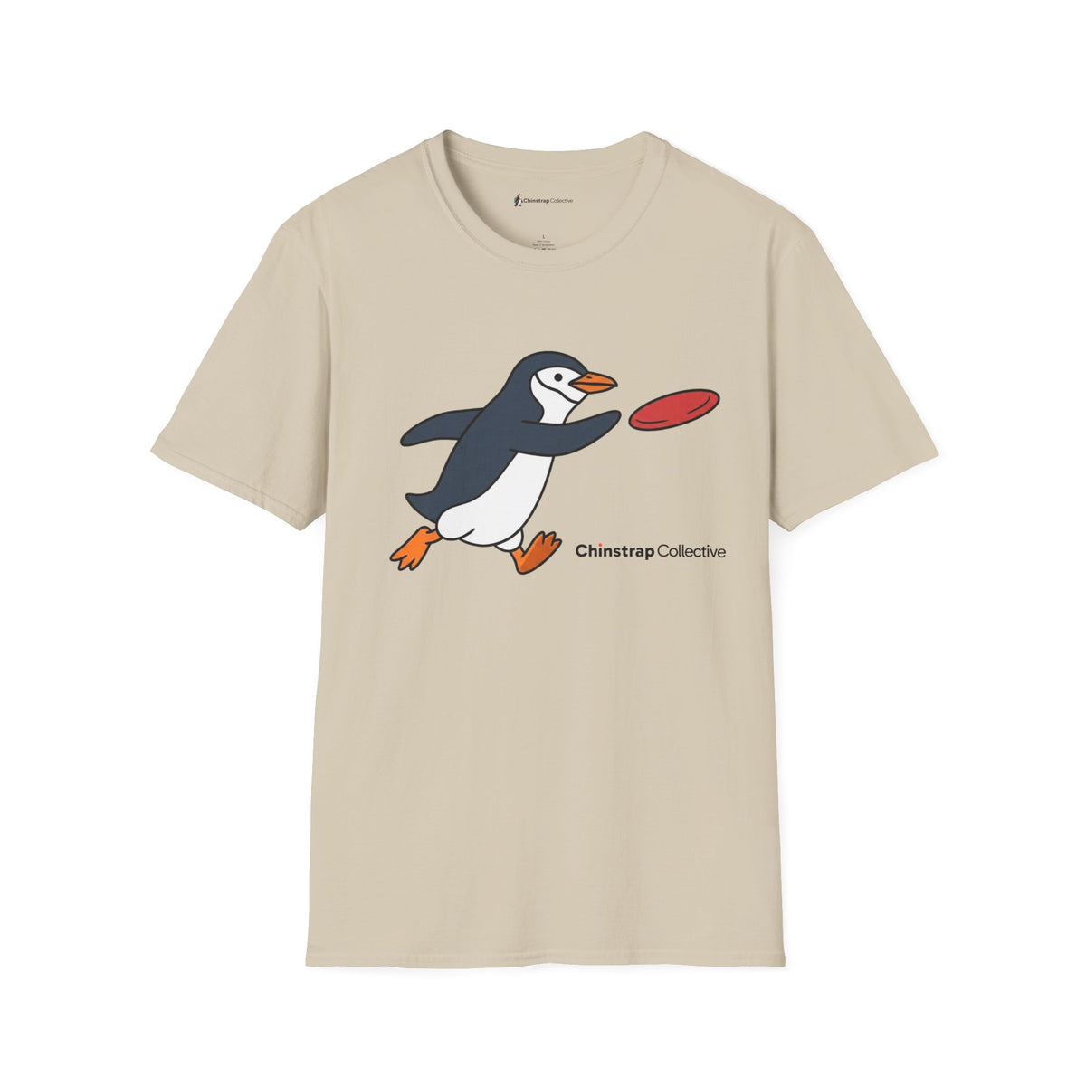 Ultimate Disc Chinstrap penguin T-shirt in Sand
