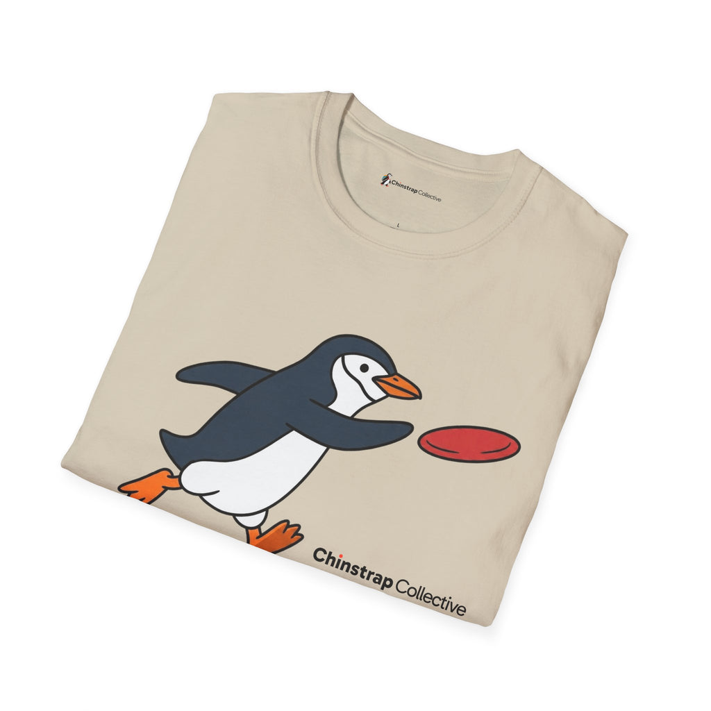 The Ultimate Disc Chinstrap T-shirt in Sand, folded