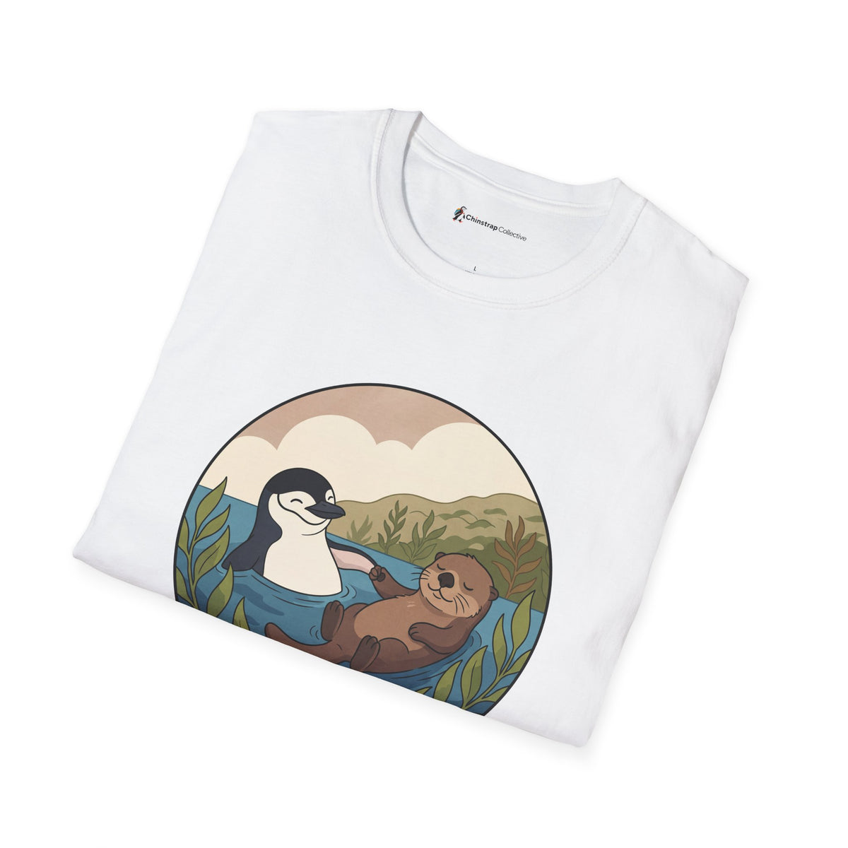 Otterly Chill T-Shirt, Storybook Flat Style, Lightweight Fabric
