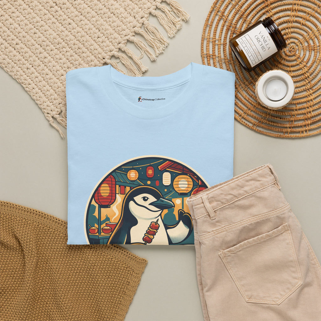The Night Market Critic T-shirt in Light Blue, folded