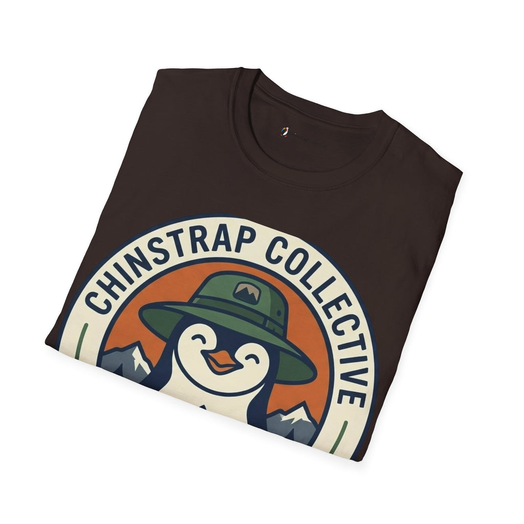 The Penguin Patch T-shirt in Dark Chocolate, folded