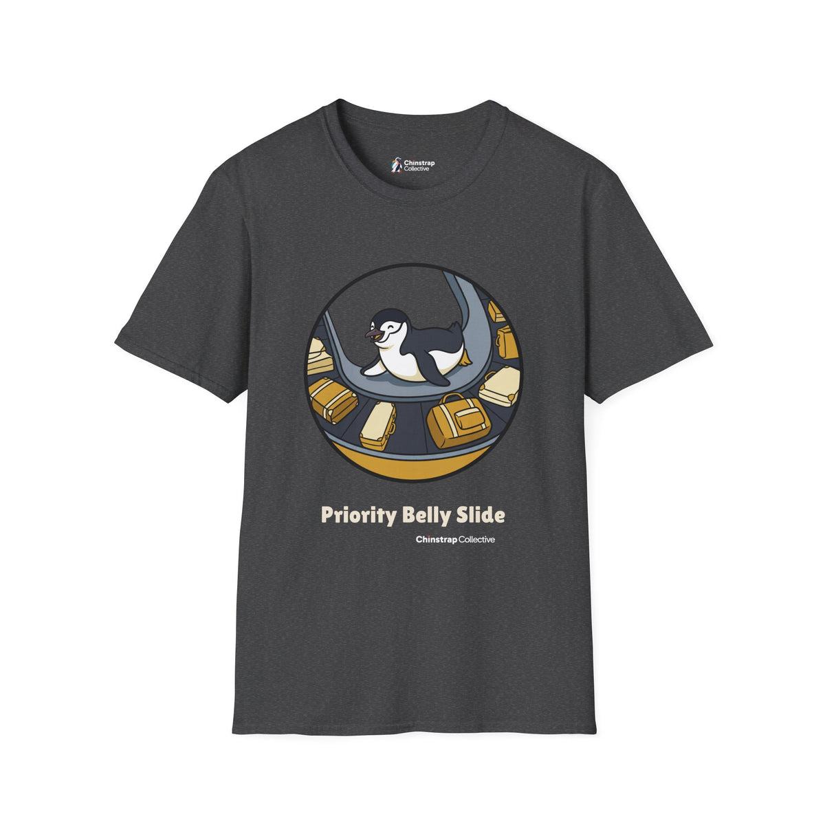 Priority Belly Slide T-Shirt, Bold Sticker Style, Lightweight Fabric