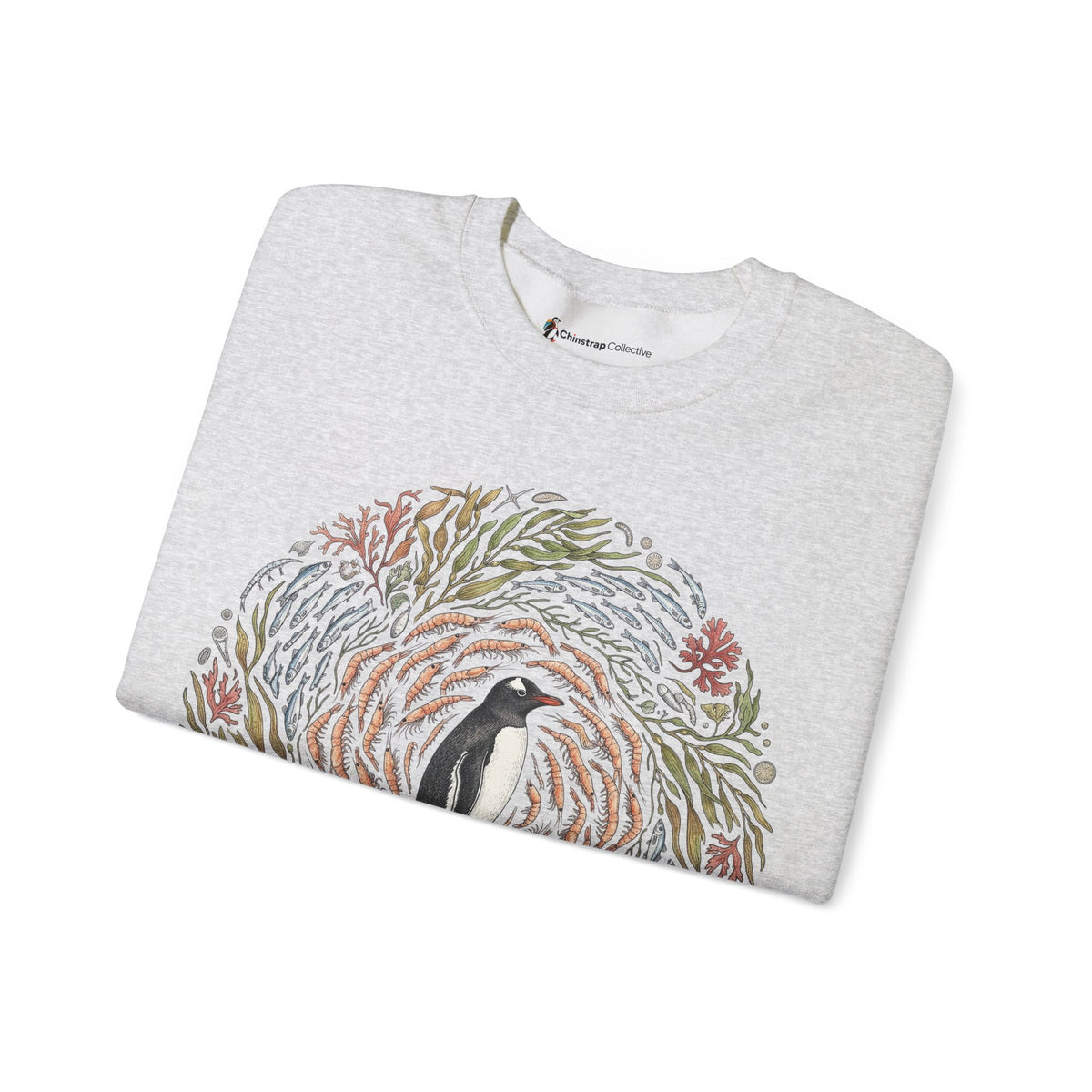 Penguin Wreath Sweatshirt, Ink and Watercolour Style, Cotton Blend