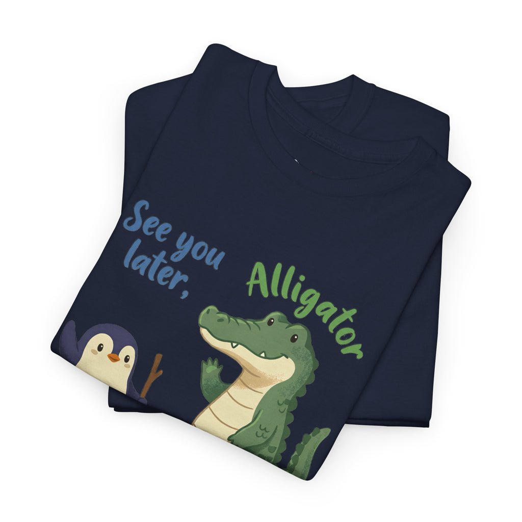 The Later, Gator T-shirt in Navy, folded