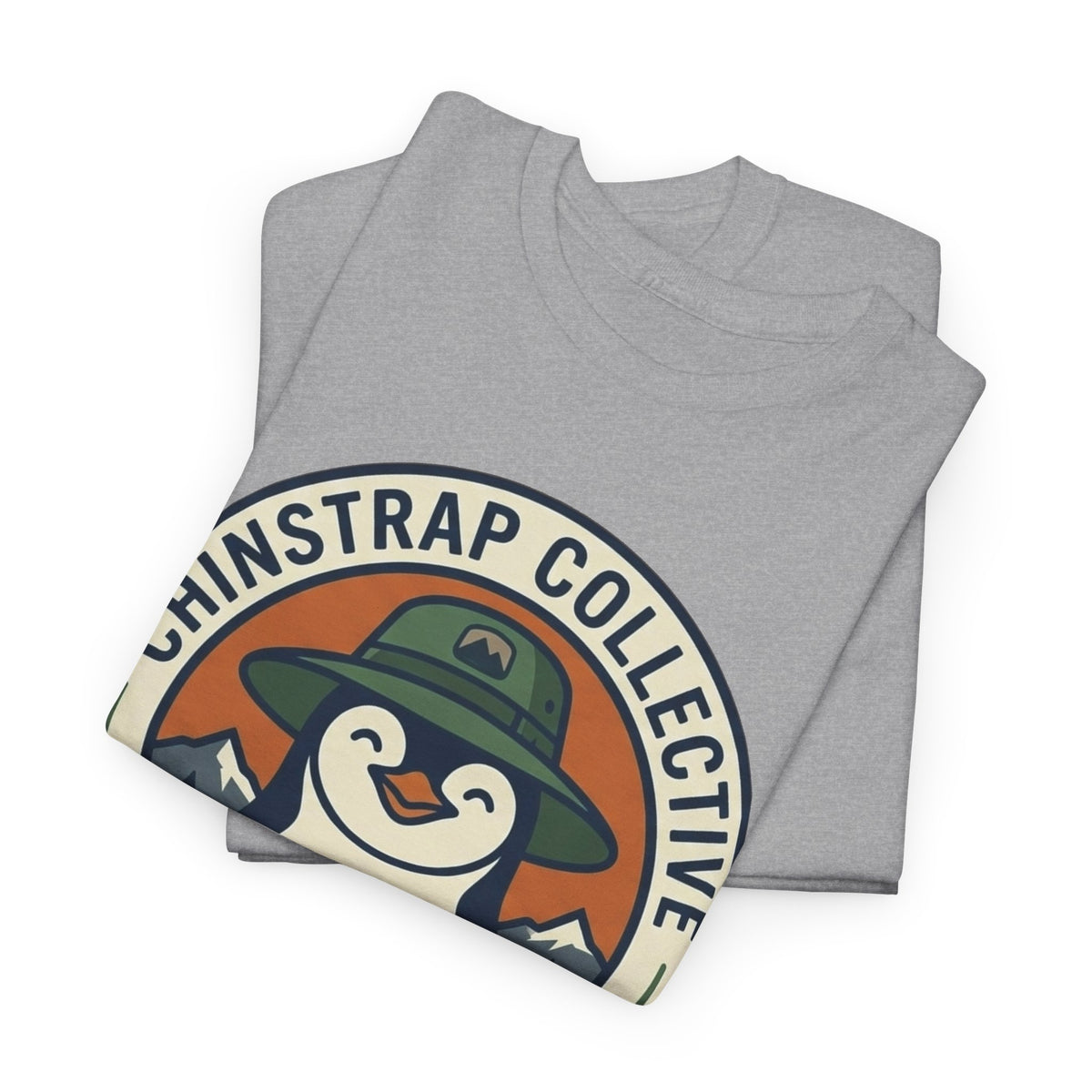 The Penguin Patch T-shirt in Sport Grey, folded