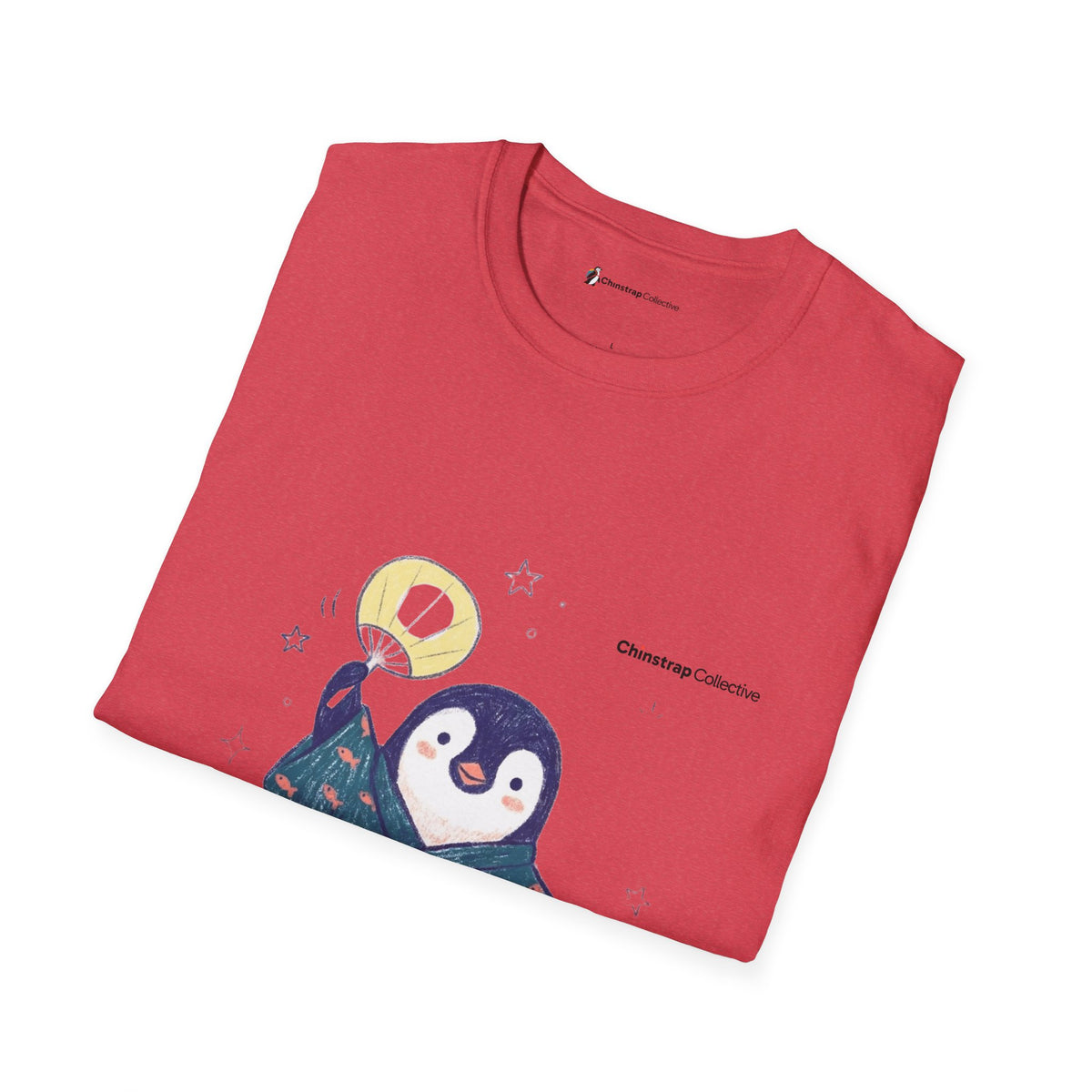 The Penguin in Kimono T-shirt in Heather Red, folded