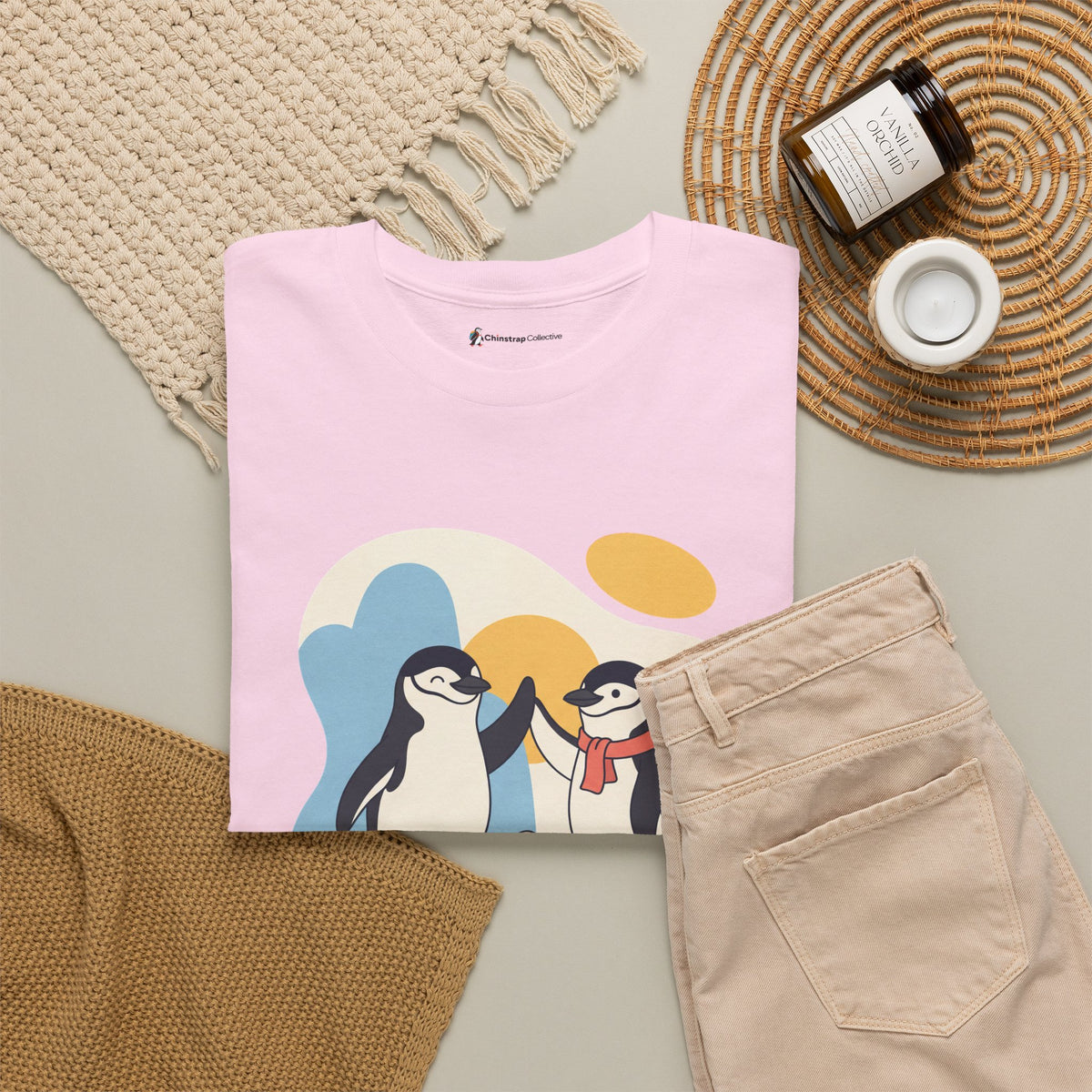 The Shift Change T-shirt in Light Pink, folded